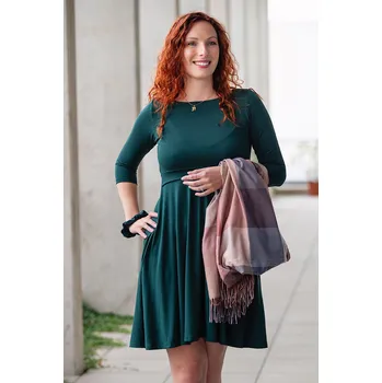 Dámské šaty Krásná mamka Celoroční kojicí šaty Amalie s kapsami MOSSY Velikost: M