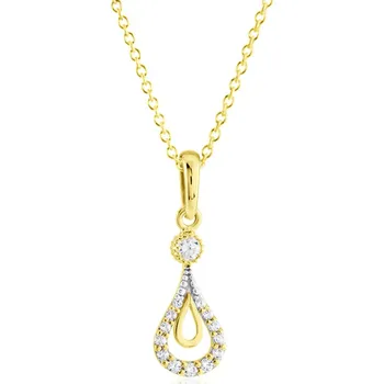 Náhrdelník GEMMAX "" Zlatý řetízek s přívěskem Kapka – zlatý šperk ryzosti 585/1000 v Dárkovém balení s Certifikátem GLSCB-39711-12491