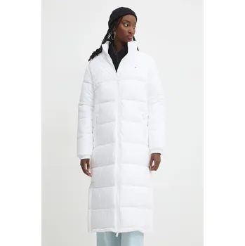 Bunda Tommy Jeans dámská, bílá barva, zimní, DW0DW19918 00X, vel. M