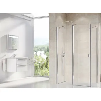 RAVAK Sprchový kout Ravak Chrome CRV2/CPS 80x100 rohový, lesk/transparent 1QV40C00Z1;9QVA0C00Z1