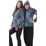 Teplá bunda PATCHWORK modrá M