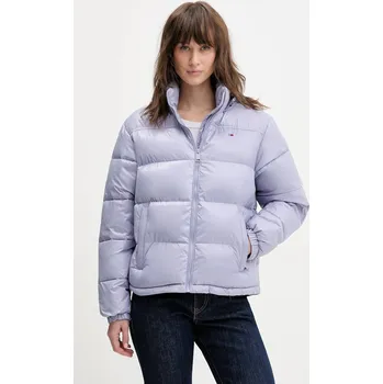 Bunda Tommy Jeans fialová barva, zimní, DW0DW22039 04X, vel. S