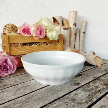 BENEDIKT mísa válcová 19,5 cm, bílá, G. Benedikt 1882 (Porcelánová mísa 2. jakost)