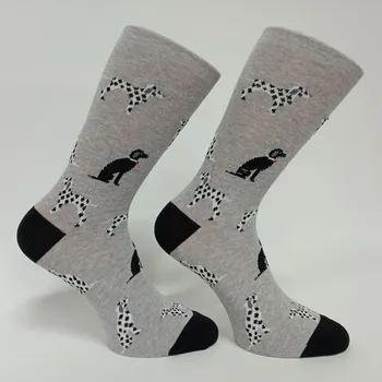 Dámské ponožky české ponožky TREPON DALMATIN šedé s dalmatiny s nesvírajícím ruličkovým lemem velikosti ponožek: 24-27 ( EUR vel. 37-41)