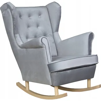 Křeslo Houpací křeslo ušák Diana, skandinávský styl, Family Meble, šedé světle šedá