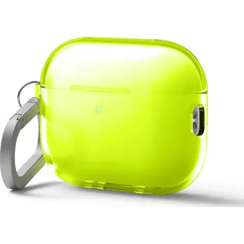Pouzdro na mobilní telefon Průhledné Pouzdro pro AirPods Pro 3 Case Clear s karabinou, Neonově Žluté