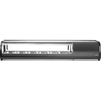 Stojan na Sushi, Arktic, Dodávané nádoby: 6x GN 1/3 (H) 40 mm., GN 1/3, Černá, 220-240V/190W, 1529x426x(H)296mm | 274088