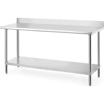 Dílenský stůl Pracovní stůl se zadním panelem, HENDI, Budget Line, 1800x600x(H)950mm | 817605