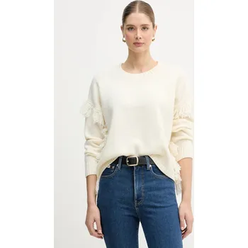 Dámské oblečení Svetr s příměsí vlny United Colors of Benetton 191VD10EZ béžová 01X, vel. M