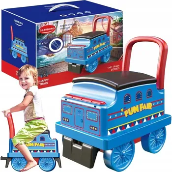 Odrážedlo Modrý Vagónek Lokomotiva Vozík Chodítko Odrážedlo Zvukové Efekty