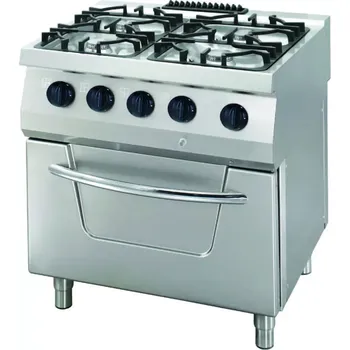 Sporák Maxima Heavy Duty sporák - 4 hořáky - dvojitá jednotka - hloubka 70 cm - 30 kW - plyn včetně elektrické trouby | 09396105