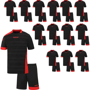 Saller PORTO - Set 14 dresových kompletů BARVA: 393 černá-červená, Velikost: XS - Profesionální sada dresů pro týmy