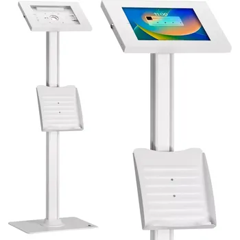 Pouzdro na tablet Podlahový stojan na tablet s blokádou pro 9,7-11 palcové tablety bílý