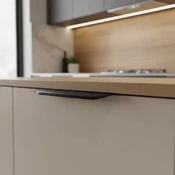 Nábytkové kování Interex design Úchytka na hranu dveří ALICANTE / Černá matná 396 mm