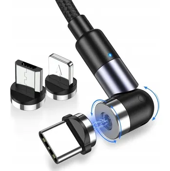 Datový kabel Kabel TOPK USB - USB typ C / microUSB / Lightning 2 m černý