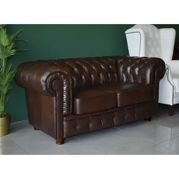 Pohovka ASKONT Chesterfield Windsor Kožená pohovka 2M Puncovaná / bez puncování