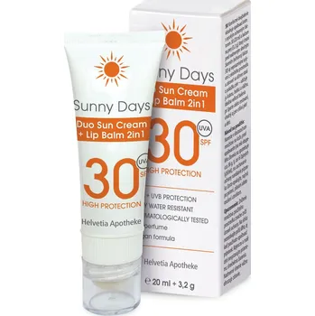 Přípravek na opalování Sunny Days Duo Sun Cream + Lip Balm 2in1 SPF30