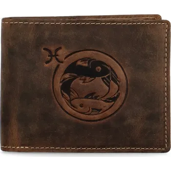Peněženka Pánská kožená peněženka hnědá - Diviley Steig Ryby hnědá