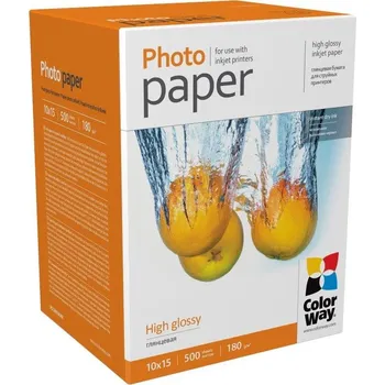 Fotopapír COLORWAY fotopapír/ high glossy 180g/m2, 10x15/ 500 kusů