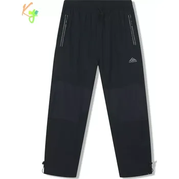 Chlapecké oblečení Dětské zateplené kalhoty KUGO DK8506 černé + tm.šedá kolena vel.140