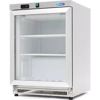 Mraznička Maxima Mrazící skříň - 200 l - nerezová ocel - se skleněnými dveřmi | 09405011