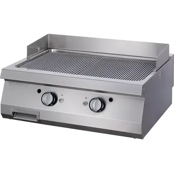 Kuchyňský gril Maxima Grilovací deska Premium s drážkami Chrome - plynová - dvojitá jednotka - hloubka 90 cm | 09398574