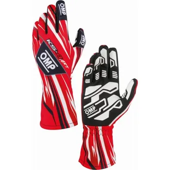 Umění Race gloves OMP KS-4 ART my2026 (internal seams), red/white