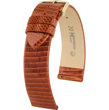Řemínek na hodinky Řemínek Hirsch Lizard Classic - zlatohnědý, lesk - 14 mm - M – Střední délka - 12 mm - Zlatá + 5 let záruka a dárek ZDARMA
