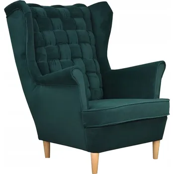 Křeslo Křeslo ušák Carol skandinávský styl Family Meble lahvově zeleň, zelené