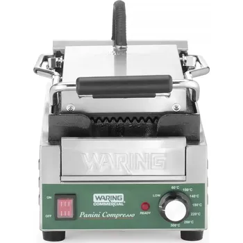 Kuchyňský gril Kontaktní gril Panini Compresso Slimline, Waring, 220-240V/1800W, 317x596x(H)260mm | WPG200E
