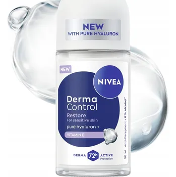 NIVEA DERMA CONTROL RESTORE Dámský antiperspirant 72h s vitamínem E v kuličce 50 ml