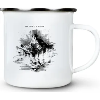 Nature Error, černý tisk - Plechový hrnek VELKÝ 400ml (500 ml po okraj) - 400 ml