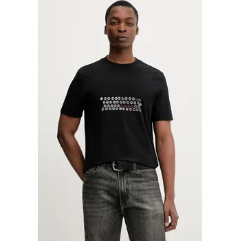 Pánské tričko Bavlněné tričko HUGO Deyss 50553755 černá 99X, vel. XL