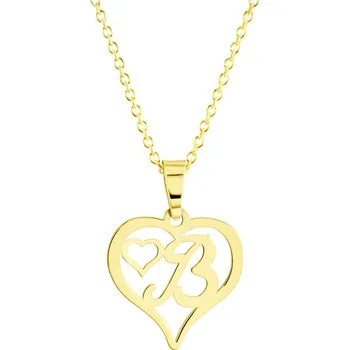 Náhrdelník GEMMAX "" Zlatý řetízek s písmenkem B - srdíčko – zlatý šperk ryzosti 585/1000 v Dárkovém balení s Certifikátem GLSYN-55991-12491