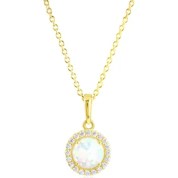 Náhrdelník GEMMAX "" Zlatý řetízek s opálovým přívěskem – zlatý šperk ryzosti 585/1000 v Dárkovém balení s Certifikátem GLSYO-30771-12491