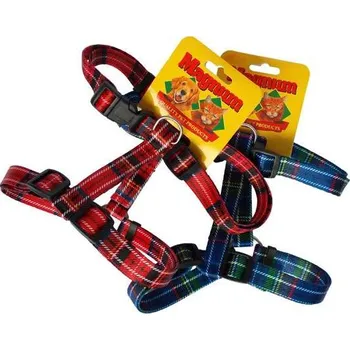 Vodítko pro psa Postroj nylon skotský / kostičky 25mm x 45-60cm