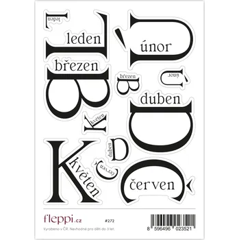 samolepka Fleppi Samolepky Písmena měsíců Leden-Červen - transparentní