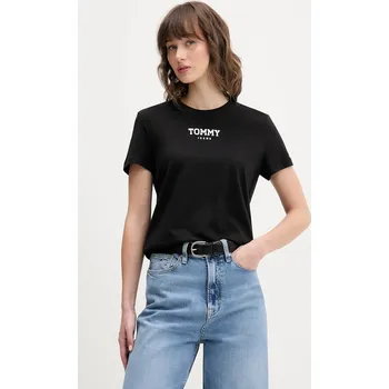 Bavlněné tričko Tommy Jeans DW0DW21842 černá 99X, vel. XXS