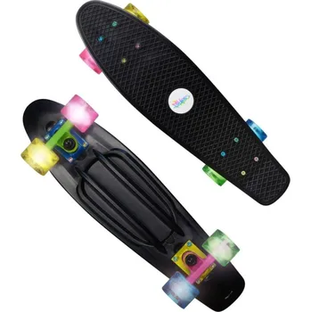 Skateboard Muuwmi NoRules Skateboard ABEC 5 FUN NEON, se svítícími kolečky