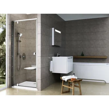 RAVAK Sprchový kout Ravak Pivot PDOP1/PPS 80x90 rohový, satin/transparent 03G40U00Z1;90G70U00Z1