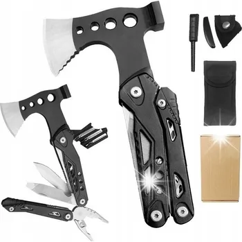 Multifunkční nůž MULTITOOL KAPESNÍ NŮŽ VÍCEÚČELOVÝ SEKERA NŮŽ PILA KLADIVO 17 v 1