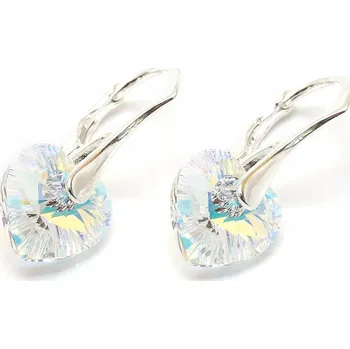 Náušnice Náušnice GemSilver s krystaly a srdíčkem