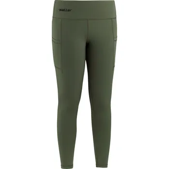 Dámské kalhoty Saller Dámské dlouhé legíny s kapsami BARVA: 216 olivová, Velikost: 38 – funkční dámské legíny s vysokým pasem a kapsami