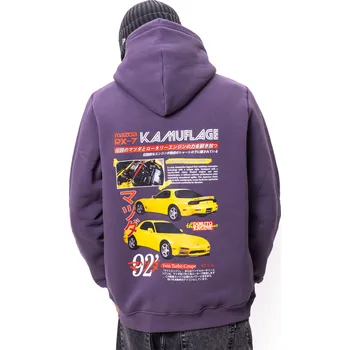 Pánská mikina Mikina S Kapucí Kamuflage Dorito Violet - XL