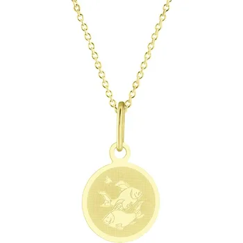 Náhrdelník GEMMAX "" Zlatý řetízek se znamením Ryby – zlatý šperk ryzosti 585/1000 v Dárkovém balení s Certifikátem GUSYN-35801-12491