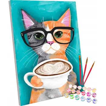 Sada Obrázek MALOVÁNÍ PODLE ČÍSEL Kočka 40x50 cm