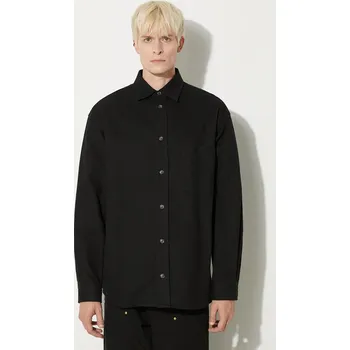 Pánská košile Košile A.P.C. Chemise Emilien Logo, L, černá, 99X