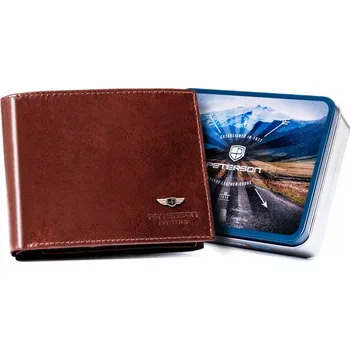 Peněženka Peterson pánská peněženka z přírodní kůže hnědá - muž