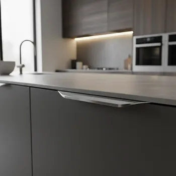 Nábytkové kování Interex design Úchytka na hranu dveří ALICANTE / Lesklý chrom 296 mm