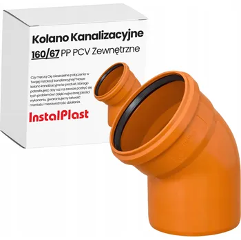 Kanalizační potrubí Kanalizační koleno 160/67 PP PVC venkovní